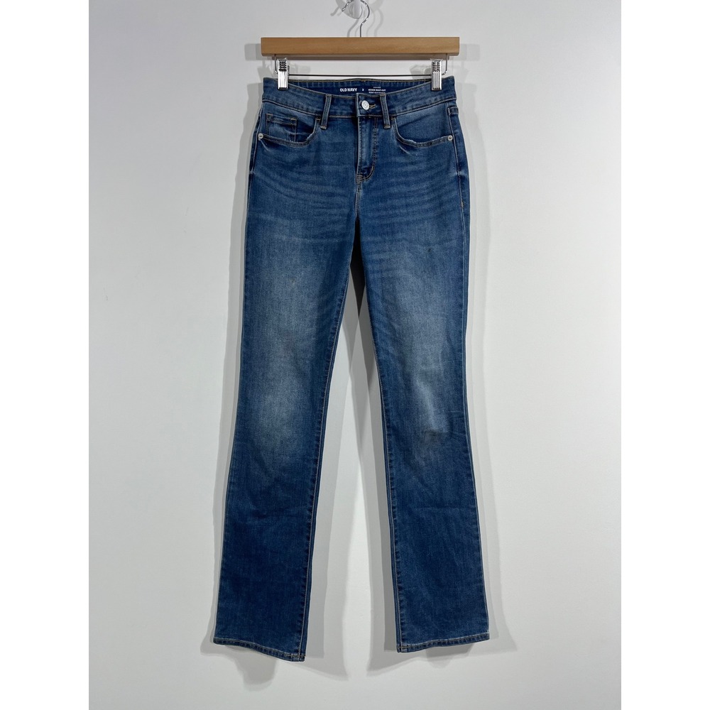 Old Navy Womens Kicker Boot-Cut High-Rise Medium Wash Blue Jeans Size 2 Western